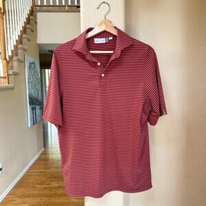 KJUS UPF 50+ Dry Wicking Striped Golf Polo Active Technical Shirt Sz Med